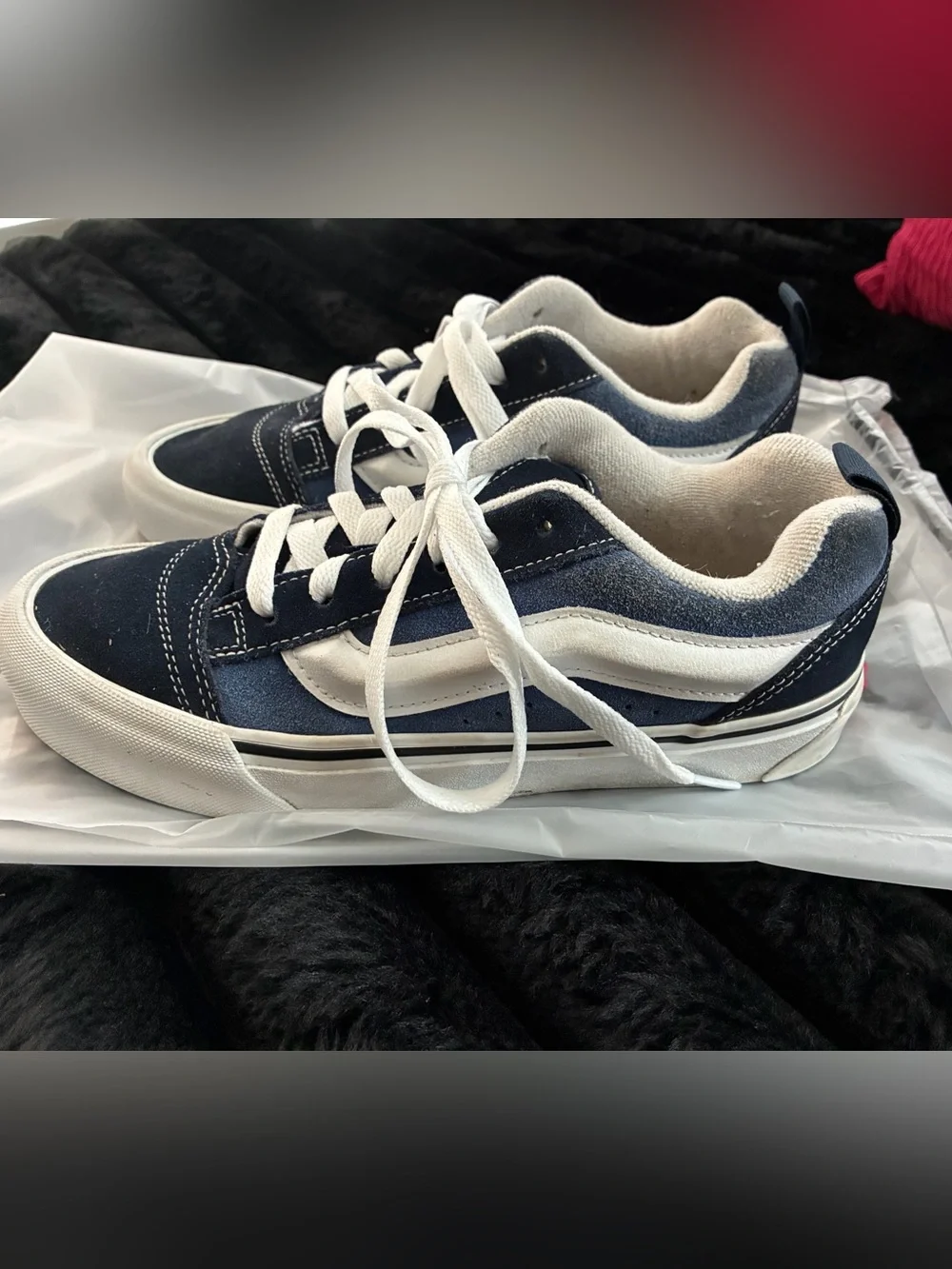 Women’s Vans Knu-Skool Navy White Sneakers Size 7.5